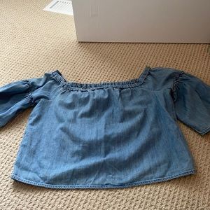 Madewell off the shoulder denim top